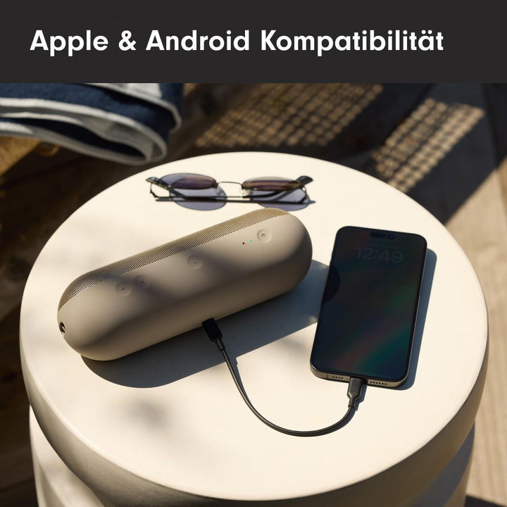 Beats Pill - Difuzor Bluetooth wireless și încărcător portabil prin USB-C, autonomie de până la 24 de ore, rezistent la apă IP67, compatibil cu Apple și Android - Champagne