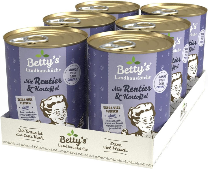 Betty'S Landhausküche cutie de hrană umedă pentru pisici, Fără cereale, Cea mai bună calitate, Carne de înaltă calitate, Gently cooked, Potrivit pentru toate rasele de pisici, Pui și fazan cu ulei de borangic 6 X 200 G