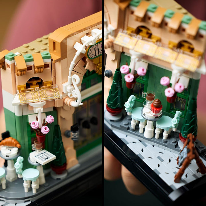 LEGO Icons French Café - Decorațiuni pentru sufragerie sau birou - Set de construcție pentru adulți, inclusiv fațadă pitorească, ghivece de flori suspendate și scaune - Cadou pentru bărbați și femei 10362