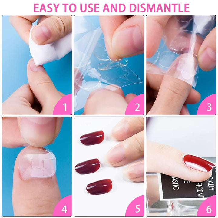 ® 100 de șabloane pentru unghii și 1 foaie cu 24 de dischete adezive transparente pentru unghii, șabloane pentru extensii de unghii, șabloane autoadezive pentru extensii de unghii cu gel, accesorii pentru unghii artificiale