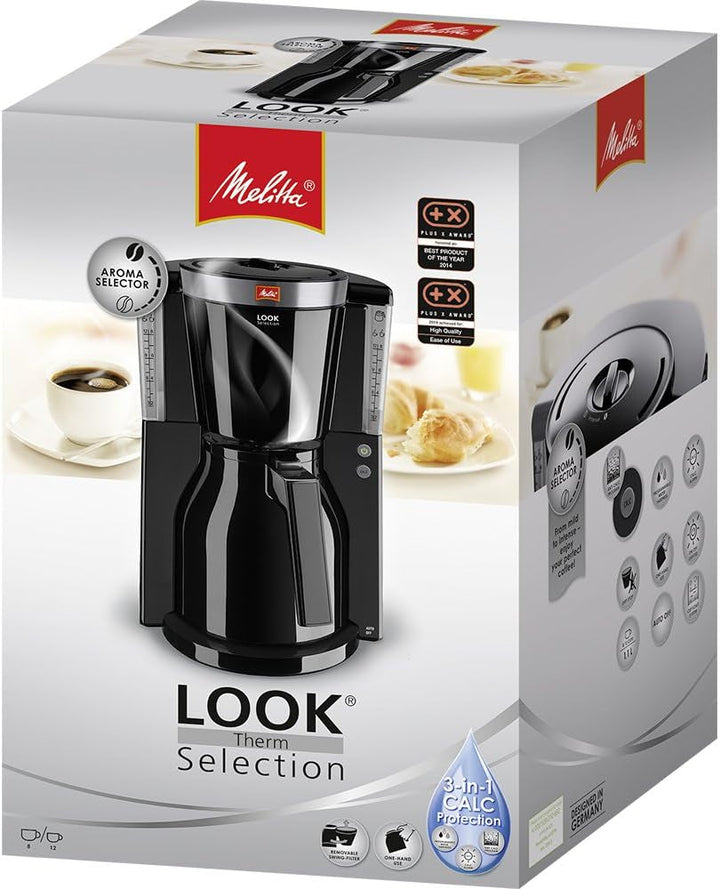 Melitta Look Therm Selection - Espressor cu filtru - Cu termos - Anti-picurare - 8 cești - Negru (1011-12)