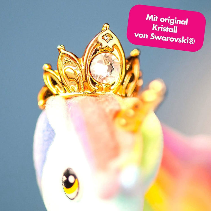Galupy Unicorn - Pachet de 3 figurine unicorn, jucării unicorn de colecționat, figurine ponei cu aripi strălucitoare și cristal Swarovski