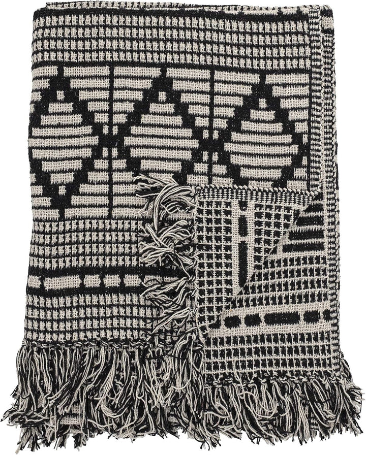 Bloomingville Tagesdecke, Schwarz, Baumwolle, 160Cm