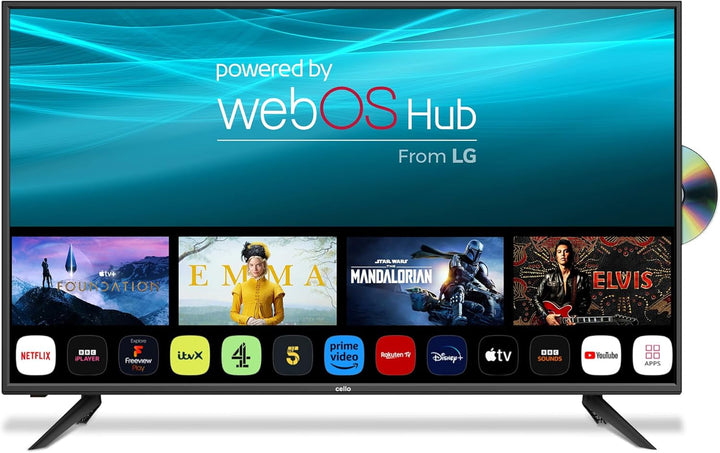Cello C2224WSH 22" Zoll Full HD SMART Rahmenloser TV Triple Tuner (DVB-C/-S2/-T2) Bluetooth Webos by LG Pitch Perfect Lautsprecher Disney+ Netflix Kleine Räume [2024]