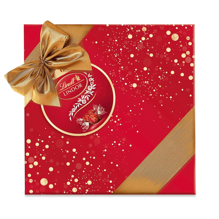 Lindt Schokolade LINDOR Mischung Silber | Ca. 26 Kugeln Mit Zartschmelzender Füllung in Den Sorten Milch, Caramel & Salz, Pistazie, Double Chocolate | Pralinen Geschenk | Schokoladengeschenk, 325G