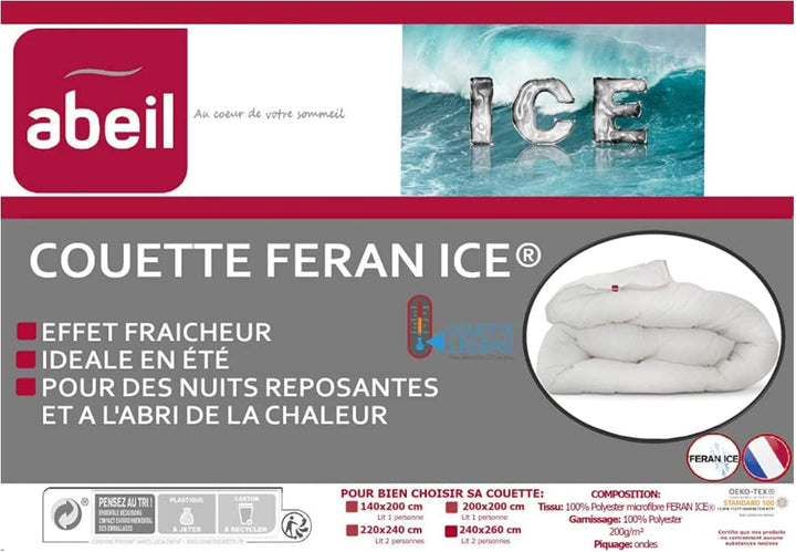 Abeil Couette Douceur Et Fraicheur Blanc Quilt Feran Ice Soft And Fresh, White, 240 X 260 Cm, Poliester, 240X260