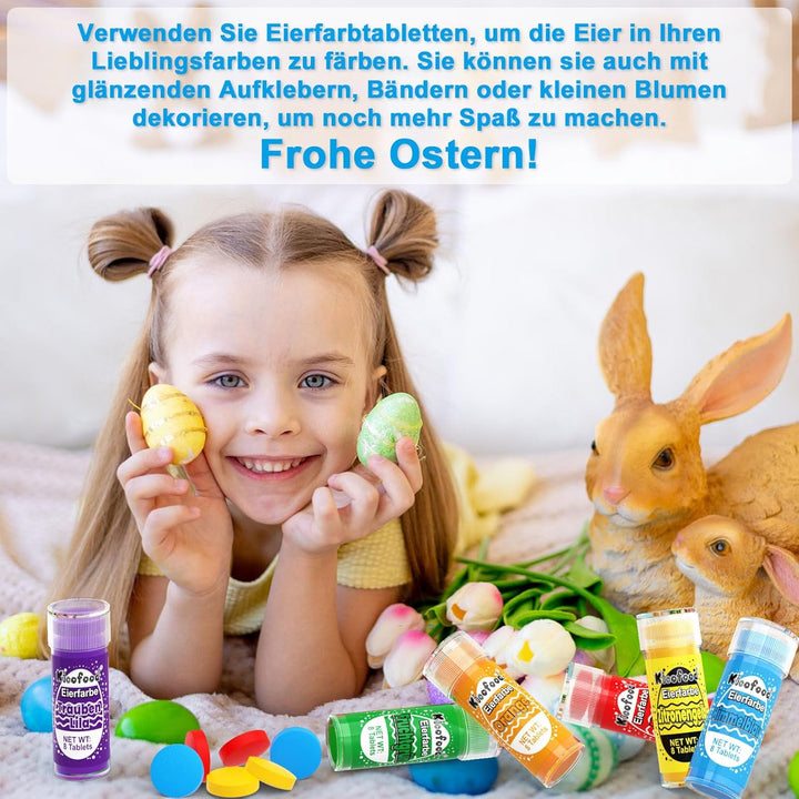 Ostern Lebensmittelfarbe – 48 Stück Eierfarben Ostern Farbtabletten, 6 Farben Ostereierfarbe Tabletten, Eierfarben Osterneierfarben Ostern, Eierfarben Ostern Für Kinder