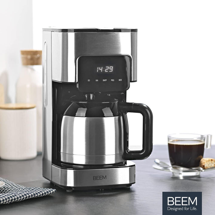 BEEM FRESH-AROMA-TOUCH filtru de cafea - Termo | Oțel inoxidabil | Ulcior termo de 1 L | Cronometru de 24 de ore | 800 W | Afișaj tactil | Pentru 4-8 cești