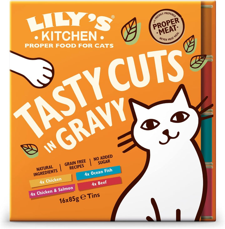 Lily'S Kitchen Hrană umedă naturală pentru pisici adulte, conservată, bucăți savuroase în sos cu pui, rețetă fără cereale (24 X 85G boluri)
