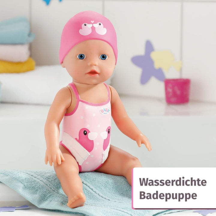BABY Born Floating Lizzie 30cm, păpușă de baie cu vânt, impermeabilă, funcționează fără baterii, păpușă înaltă de 30cm, 835302 Zapf Creation