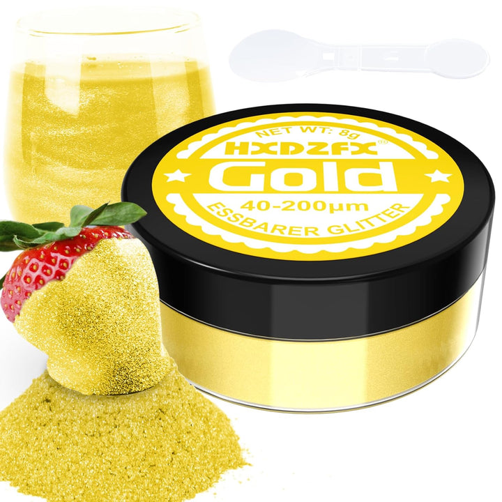 Essbarer Glitzer Für Getränke - Lebensmittelfarbe Pulver, Schimmerndes Glitzerpulver, Lebensmittel Glitzerpuder Für Schokolade, Kuchen, Fondant, Drinks - 8G (Frucht Grün)