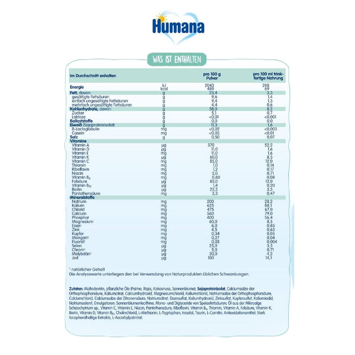 Humana SL Expert, Von Geburt An, Spezialnahrung Bei Kuhmilchunverträglichkeit Durch Laktoseintoleranz, Galaktosämie Oder Kuhmilchproteinallergie, Für Säuglinge Und Kleinkinder, 600 G