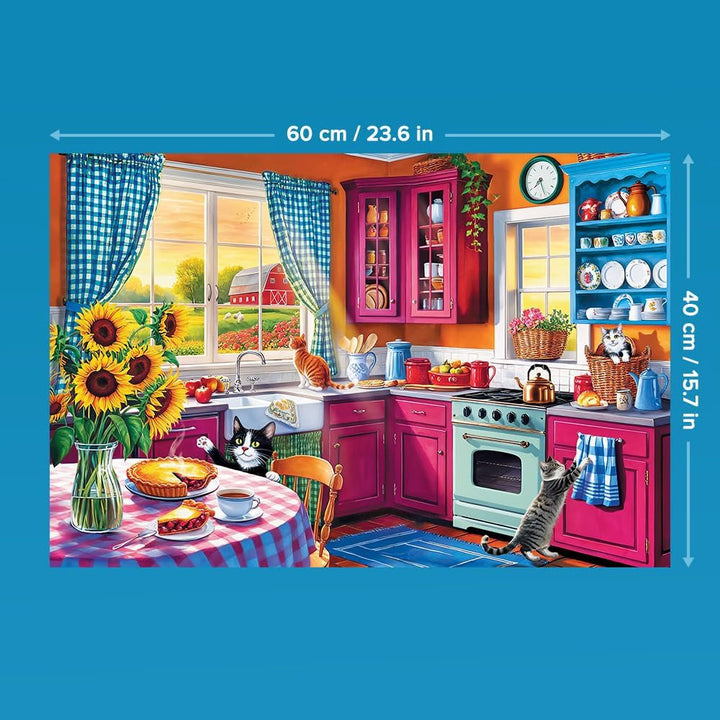 Trefl - Easypiece Puzzle: Dimineața în bucătărie - 300 de piese - Piese mari, Ușor de puzzle, Pentru adulți și copii de 10 ani și peste