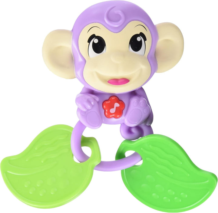 Simba 104010192 - Zornăitor muzical ABC monkey, 2 elemente senzoriale, cu funcție muzicală, 17cm, jucărie pentru copii, de la 6 luni Jucarii Bebe Naty Shop