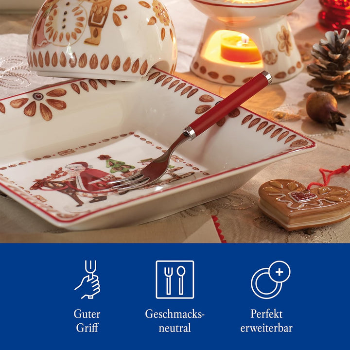 Villeroy & Boch – Play! Red Roses Tafelbesteck Set 30 Teilig Rot, Spülmaschinenfest, Besteck Bunte Griffe, Besteck Kunststoffgriffe, Besteck Set, Essbesteck, Messer, Gabel, Edelstahl, Kunststoff