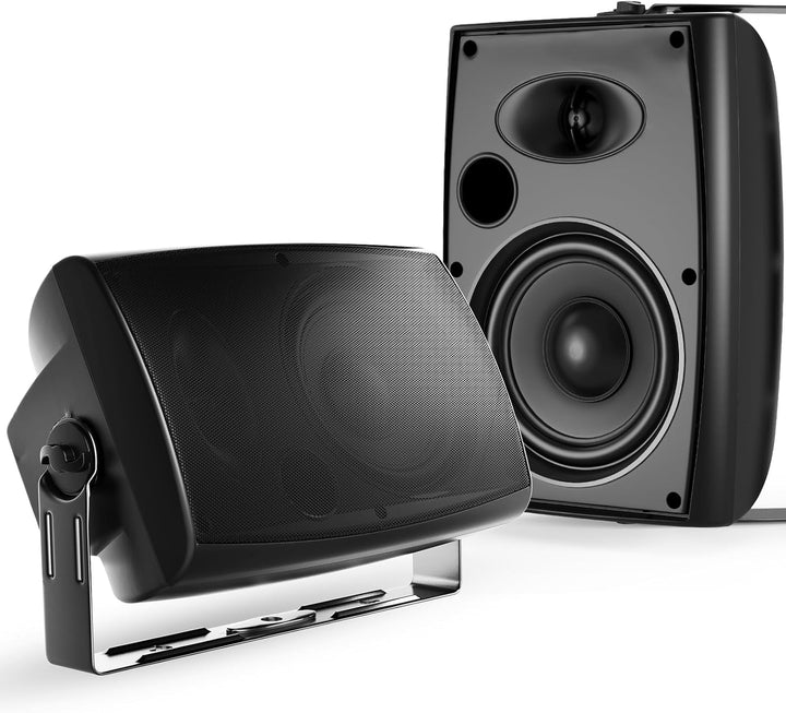 STUDIOFINIX Bluetooth Lautsprecher Im Freien, 6.5 Zoll Paar Wandhalterung Wasserdicht Für Innen/Außen, 400W (Schwarz)