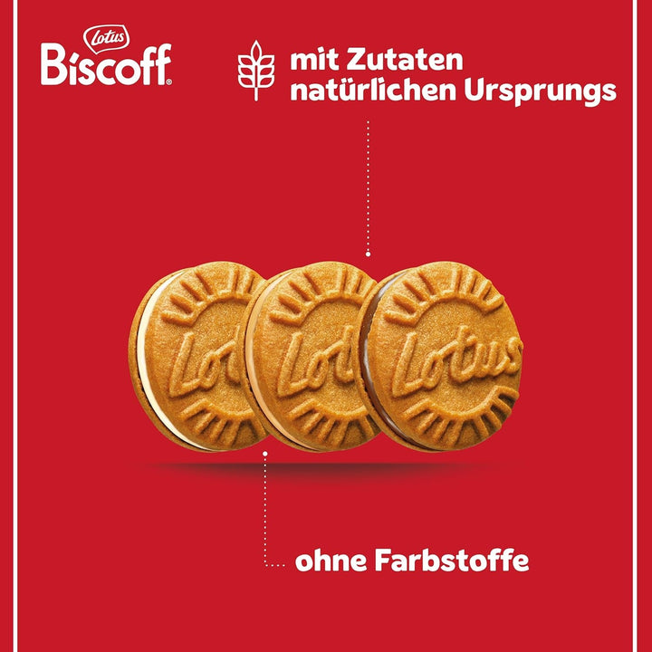 Lotus Biscoff | Pachet Variat de Biscuiți Dubli | 3 Varietăți: Cremă Biscoff, Vanilie și Aromă de Ciocolată | 5 Biscuiți Dubli per Pachet | Ingrediente de Origine Naturală | Fără Coloranți | 16 x 50g | 800g