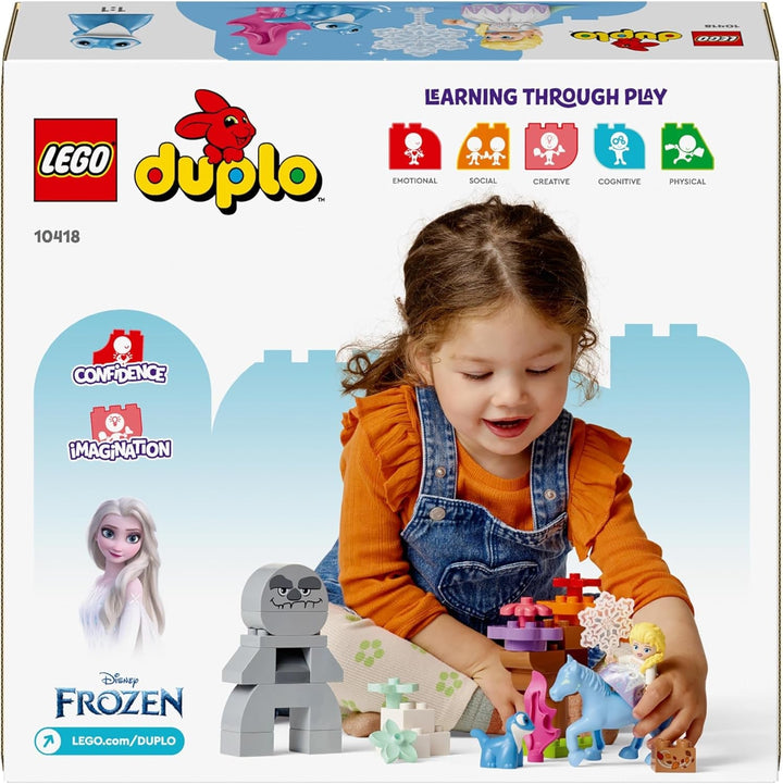 LEGO DUPLO | Disney ELSA și Bruni în pădurea fermecată, jucărie Ice Queen cu 4 figuri pentru copii de 2 ani, cadou preșcolar pentru fete și băieți 2+ ani, bazat pe Frozen 2 10418