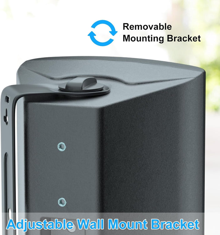 STUDIOFINIX 800W 6,5 Zoll Outdoor-Lautsprecher Wasserdicht Mit Bluetooth-Verstärker Wandhalterung Wetterfester Lautsprecher Für Patio Garten Poolside Home (4 Lautsprecher, Schwarz)