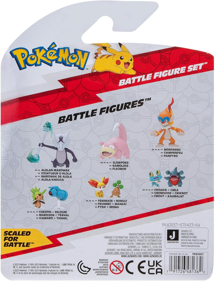 Pokémon PKW3057 Set de figuri de luptă-Piepi, Tanhel, Lauchzelot