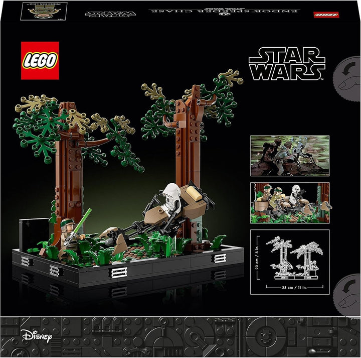 LEGO 75353 Star Wars Pursuit on Endor - Set Diorama, Întoarcerea Cavalerilor Jedi cu Luke Skywalker, Prințesa Leia & Scout Trooper și Speeder Bikes, 40th Anniversary