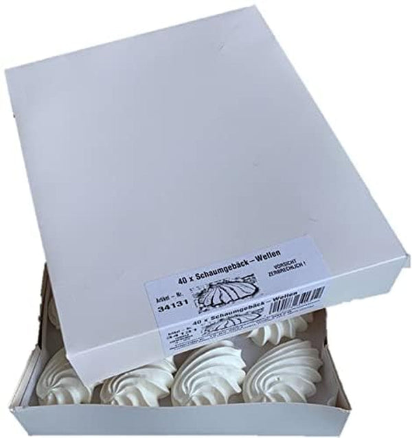 Bezele de calitate, bezele ondulate fine cu aromă de vanilie, bezele albe, 40 de bucăți, 1 bucată (pachet de 40)