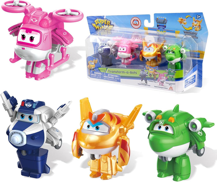 Super Wings Transform-A-Bots World Airport Crew - Seria 1 - Crew Collector's Pack - 15 figuri de jucărie - Figuri de 5,1 cm