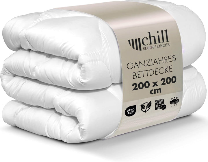 Plapumă pentru toate anotimpurile 135X200 - Plapumă 135X200 Ușoară - Respirabilă și lavabilă și 100% vegană - Plapumă cu plasă climatică și bandă de confort pentru dormit - Umplutură 800G Plapumi si pilote Naty Shop 200 X 200