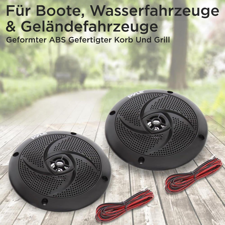 Pyle Outdoor Lautsprecher Box – Wasserdichte Box Outdoor Speaker – Outdoor Musikanlage Für Die Terrasse, Pool Lautsprecher & Aufbaulautsprecher Fürs Auto. 100W Aussenlautsprecher Wasserfest in Schwarz