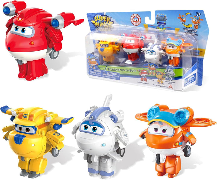 Super Wings Transform-A-Bots World Airport Crew - Seria 1 - Crew Collector's Pack - 15 figuri de jucărie - Figuri de 5,1 cm