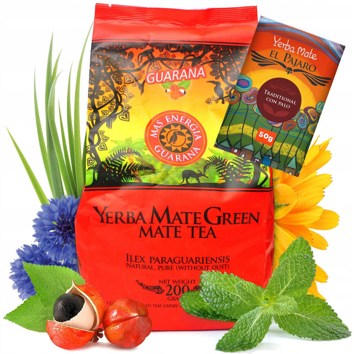 Yerba  „Mas Energia Guarana” 1 kg – Ceai Mate brazilian cu guarana și mentă | Ceai Yerba Mate fructat | Energie naturală fără aditivi artificiali | Vegan