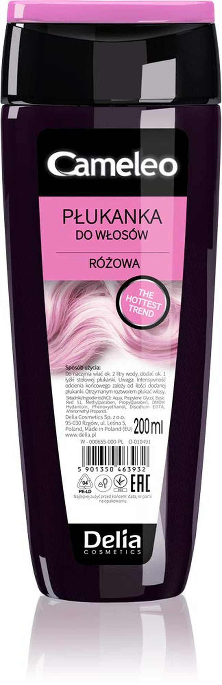 Cameleo - Tonic pentru păr roz cu apă de trandafiri, fără nuanță galbenă, culoare semipermanentă pentru păr - pentru păr blond și gri - culoare și îngrijire - fără parabeni | 200 ml Vopsea pentru par Naty Shop Roz 200 Ml (1 pachet)