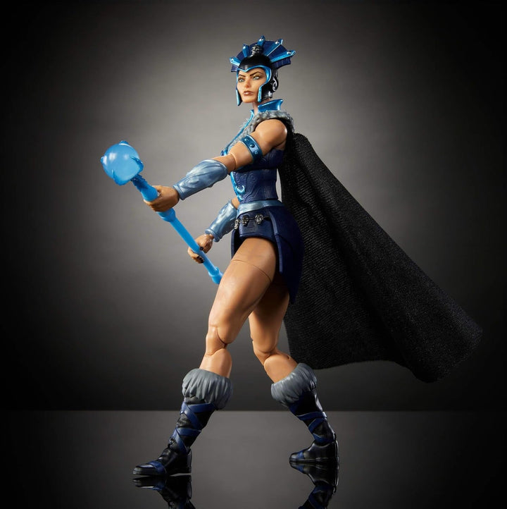 Masters of the Universe Masterverse Action Figure Aprox. 18 Cm înălțime, New Eternia Evil-Lyn, MOTU Toy Villainess, Sorceress, 30 puncte de mișcare, baghetă cu glob de cristal, JBP77