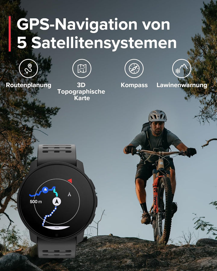 Ceas multisport SUUNTO 9 Peak Pro - Smartwatch robust în aer liber, ecran din sticlă de safir și 100 m rezistent la apă, ușor și subțire, GPS precis, durată lungă de viață a bateriei, măsurare a ritmului cardiac la încheietură