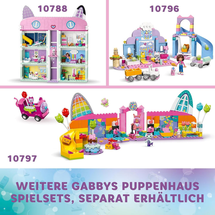 LEGO 4+ Gabby's Dollhouse Gabby's Party Room, Disco Playset cu tobogan și figurine de animale pentru jocuri de rol creative, cadou pentru fete și băieți de la 4 ani 10797
