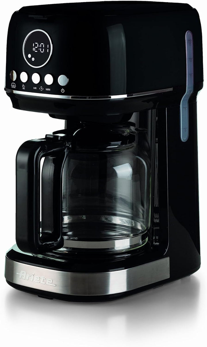 Ariete, Espressor cu Râșniță de Cafea Moderna 1318, Cafea Autentică, Filtru pentru 1 sau 2 Cești, Maxi Cappuccino, Oprire Automată, Râșniță de Cafea cu Capacitate de 250 g, Alb