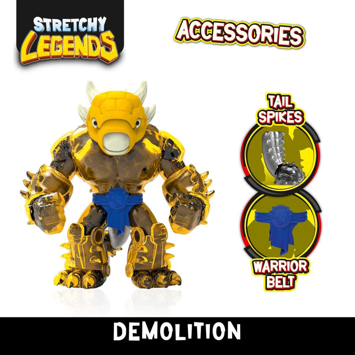 STRETCHY LEGENDS D'Molition - Figurine de acțiune elastice pentru copii, figuri de supereroi elastice pentru a colecta cu umplutură de slime
