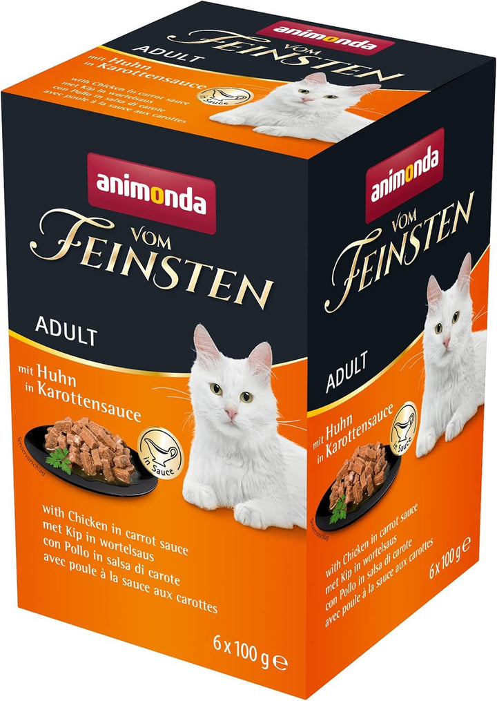 Animonda Vom Feinsten Adult Sauce Variety (32 X 100 G), hrană umedă pentru pisici adulte, hrană pentru pisici fără cereale și zahăr, bucăți fragede într-un sos delicios
