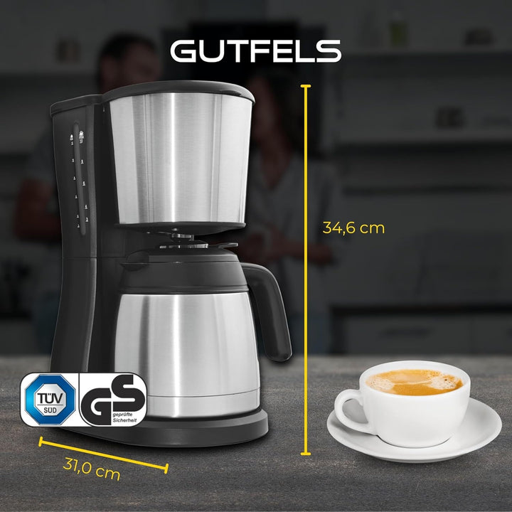 Espressor cu filtru COFFEE 2030 | 12 cești | Termos | Espressor cu filtru 980 wați | Funcție anti-picurare | 1 x 4 filtre