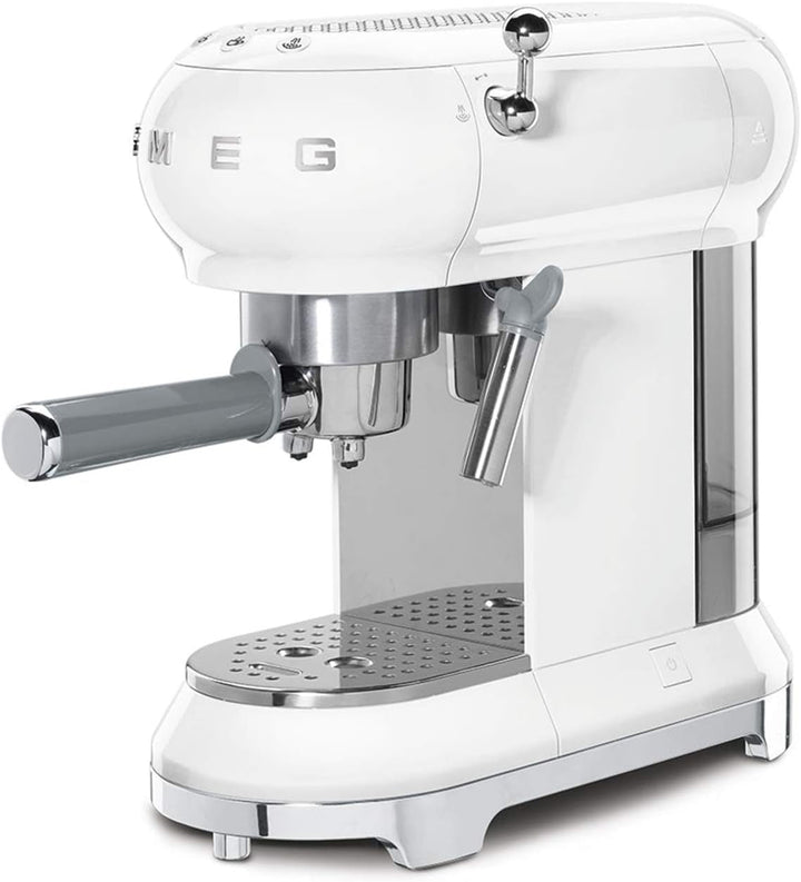 Espressor manual Smeg, ECF01PBEU, sistem cappuccino, termobloc, capacitate mare a ceștilor și funcție dublă de cafea, rezervor de apă de 1 l, dimensiuni compacte, 1350 W, albastru pastel