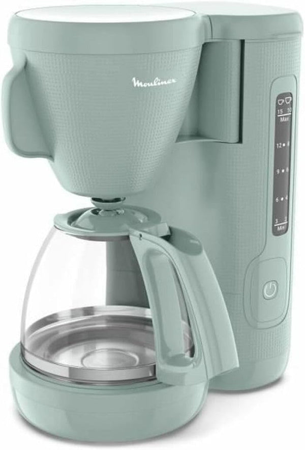 Espressor cu filtru, rezervor de apă frontal, 1,25 l, filtru permanent, suport rotativ pentru filtru cu mâner lat, sistem anti-picurare, funcție de menținere la cald, culoare Eucalyptus Morning FG2M1310