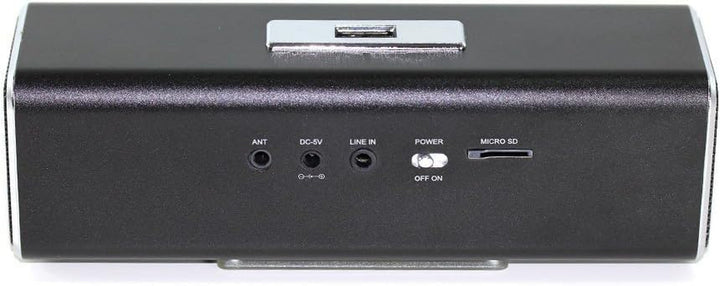 Musicman MA Soundstation Difuzor portabil - Sunet stereo - Radio Fm, Mp3 player, USB, AUX / line-in, slot pentru card micro SD - 6 ore timp de redare - Ideal pentru călătorii (negru)
