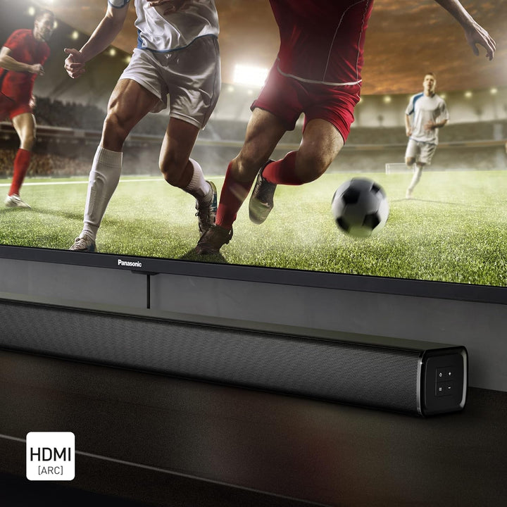 Panasonic SC-HTB150 Soundbar (Kabellos Und Verkabelt, Mit Kabellosem Subwoofer, 2.1-Kanal, Soundbar-Lautsprecher, 100 W, Bassreflex, HDMI), Schwarz