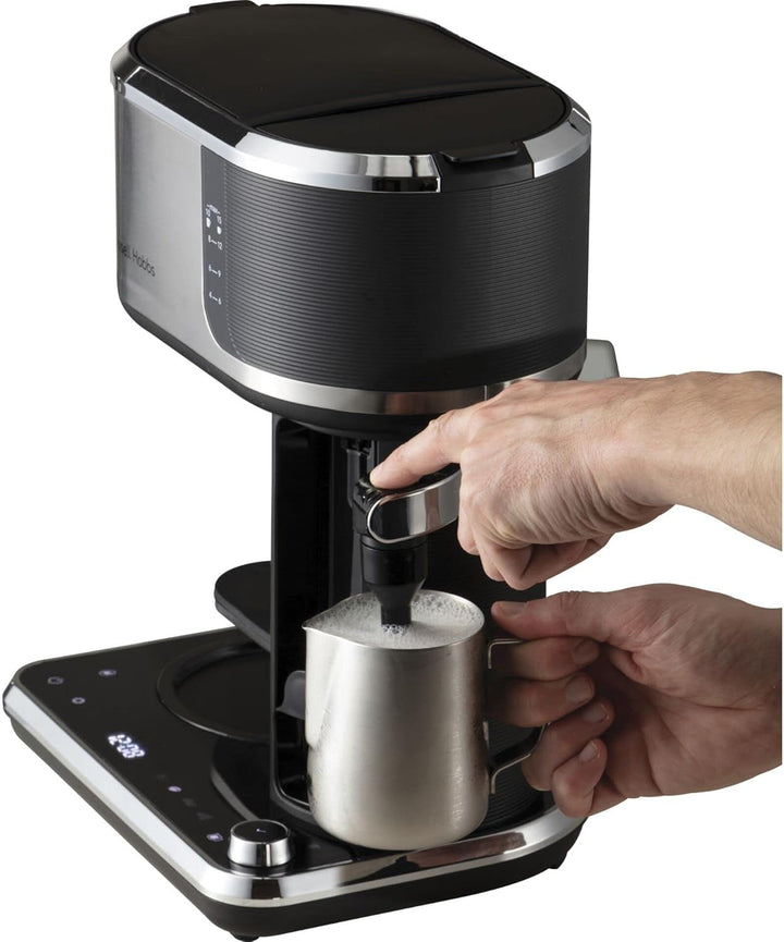 Espressor Russell Hobbs [Barista: Reglare intensitate cafea, Funcție Cold Brew, Spumator lapte] Attentive - Panou de control tactil digital (Temporizator programabil) Espressor cu filtru 26230-56