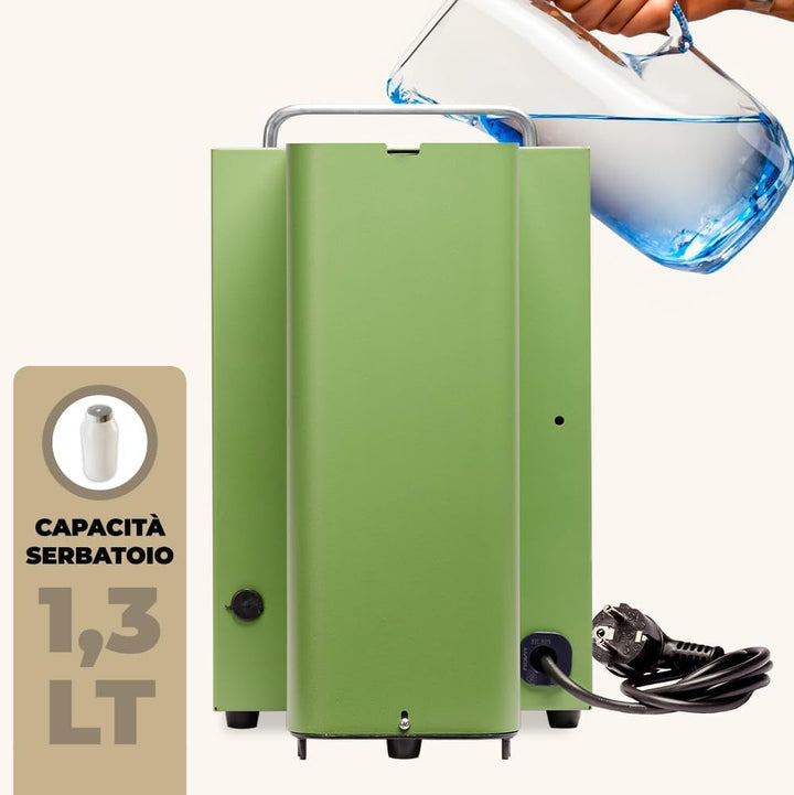Model Pro Deluxe | Espressor cu capsule Ese de 44 mm | Finisaj cromat | Presă de cafea cu tampon din alamă (verde acid), verde anason