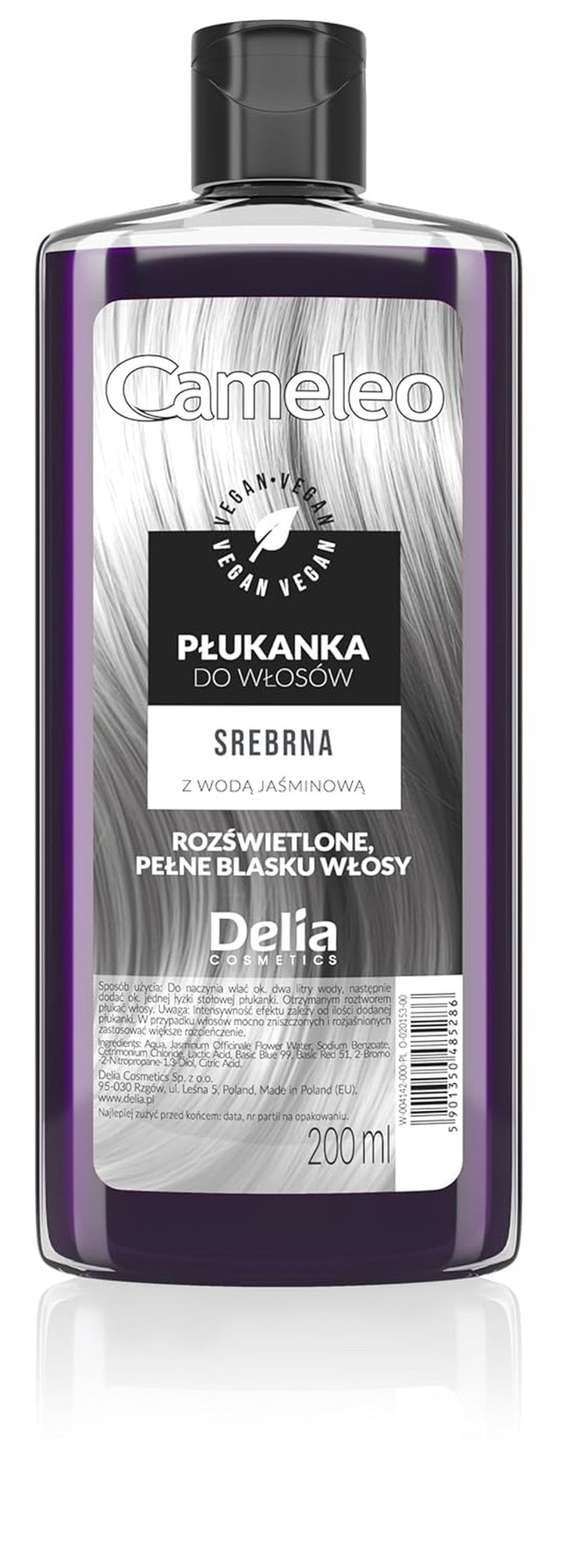 Cameleo - Tonic pentru păr roz cu apă de trandafiri, fără nuanță galbenă, culoare semipermanentă pentru păr - pentru păr blond și gri - culoare și îngrijire - fără parabeni | 200 ml Vopsea pentru par Naty Shop Versiune nouă - Silver 200 Ml (1 pachet)