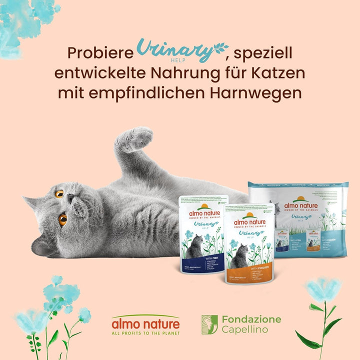 Almo Nature Holistic Urinary Help - hrană umedă pentru pisici adulte - cu pui - 70G, pachet de 30