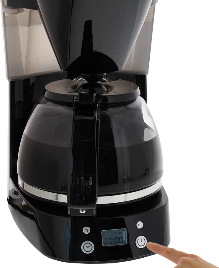 Melitta Easy Timer - Cafetieră cu filtru - Cu ulcior din sticlă - Funcție temporizator - Stop picurare - 10 cești - Negru (1010-14)