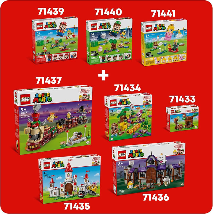 LEGO Super Mario Trenul Express Bowser, set de joacă de aventură pentru copii cu Hammer Brother, 2 Gumbas și 2 Parapunctures, cadou Nintendo pentru băieți, fete și gameri 71437