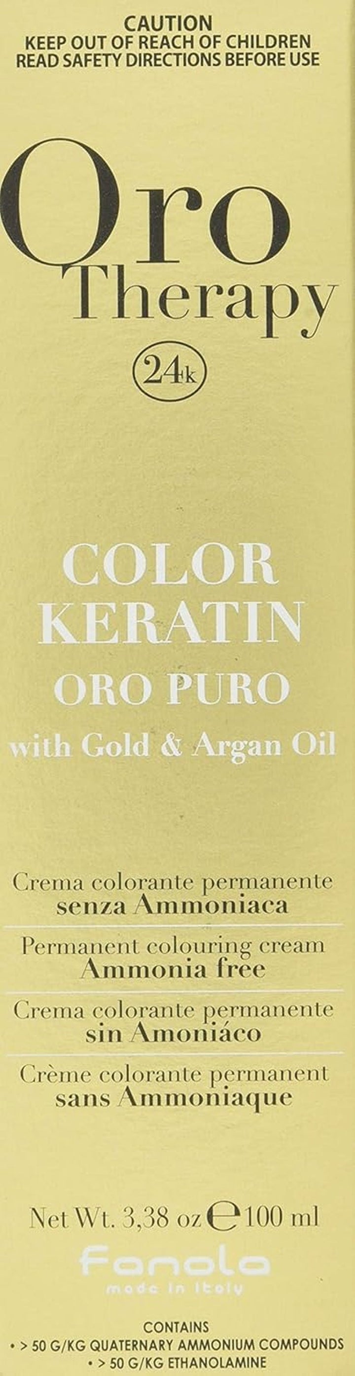 Fanola Oro Therapy Color Keratin 5.0 100ml Vopsea pentru par Naty Shop 9.1 Cenușă blond deschis